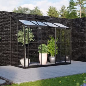 Vitavia Ida 3300 seinäkasvihuone sokkelilla, musta (tilaustuote)