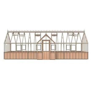 Alton Elmhurst Cedar tiilimuurilla / Cambridge Cedar täyskorkeilla seinillä, 26,67 m2 kasvihuone